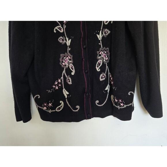 Dress Barn Sweater Womens 1X Plus Black Cardigan Whimsigoth Witchy Goth Fairy - Picture 3 of 8